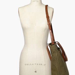 Madewell canvas and leather handle tote